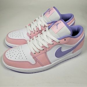 Pink and Purple and White Jordan dunks, never worn, perfect condition